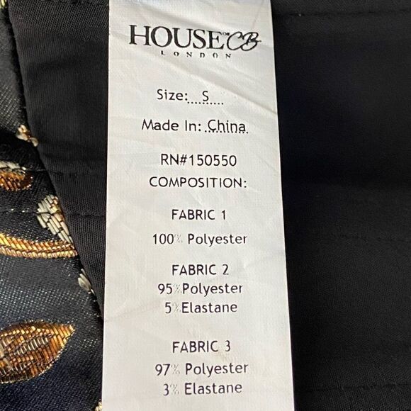 House of CB Isabella Brocade Black Gold Bustier Crop Top Floral Size S - Picture 11 of 12